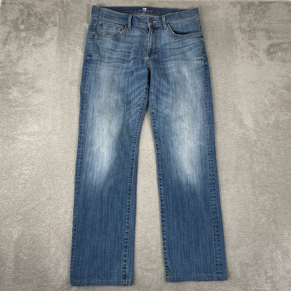 7 For All Mankind Austyn Jeans Mens 33x32 Blue Relaxed Straight Leg Stretch